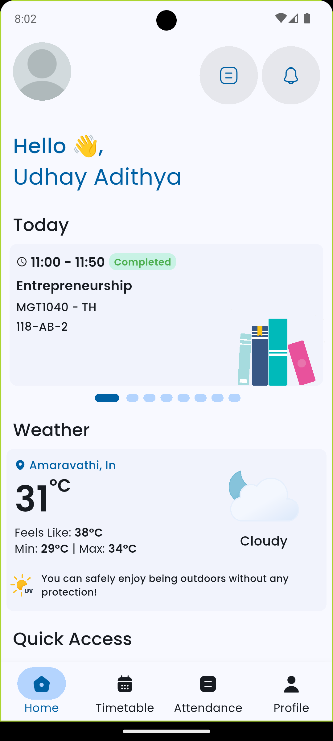 VITAP Student App Screenshot
